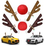 Christmas Car Antlers Short Plush Decorations