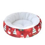 Christmas Round Pet Nest for Cats and Dogs - Image 5