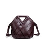 Geometric Woven Handbag with Magnetic Closure - Image 2