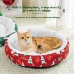 Christmas Round Pet Nest for Cats and Dogs - Image 2