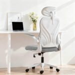 Office Chair, Ergonomic Desk Chair with Foldable Backrest, 2D Headrest, Grey - Image 6