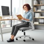 Office Chair, Ergonomic Desk Chair with Foldable Backrest, 2D Headrest, Grey - Image 3