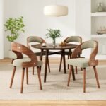 Ergonomic Grace: Farini Curved-Back Upholstered Dining Chairs (Set of 2) - Image 5