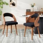 Ergonomic Grace: Farini Curved-Back Upholstered Dining Chairs (Set of 2) - Image 8