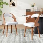 Ergonomic Grace: Farini Curved-Back Upholstered Dining Chairs (Set of 2) - Image 7